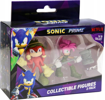 Set figurina Sonic Prime, 2 figura koleksionuese, plastikë, shumëngjyrëshe