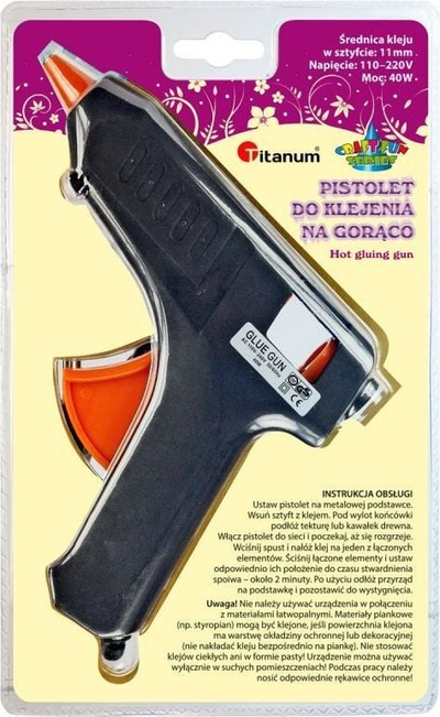 Pиштол за лепење Titanum Hot Glue Gun, 40W, за стапчиња 11mm, сива