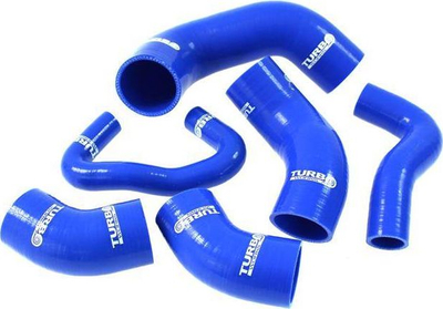 Set tubash silikoni TurboWorks për marrje ajri, Mitsubishi EVO 9, rezistent ndaj temperaturës 200°C, ngjyrë blu