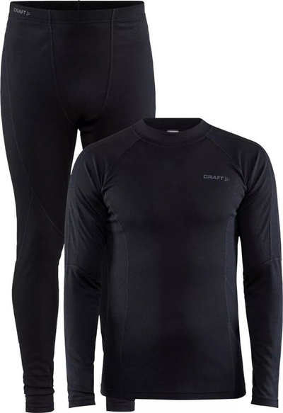 Set bazë termik Craft Core Warm Baselayer M për burra, material poliester, i zi