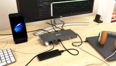 Doking stacion USB-C i-Tec CADUAL4KDOCK, dyfish 4K, USB 3.0, gri