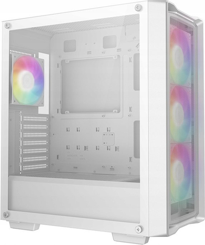 Kasa PC DeepCool CC560 Mesh V2, midi tower, xham i temperuar, e bardhë