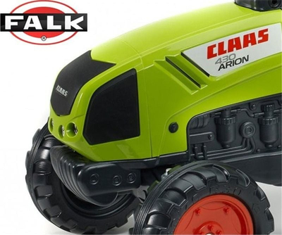 Traktor me pedale Falk Claas Arion 430, me rimorkio, jeshil