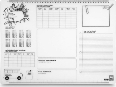Mbrojtëse tavoline Funny Mat Organizer, 68x48cm, plastike, e bardhë