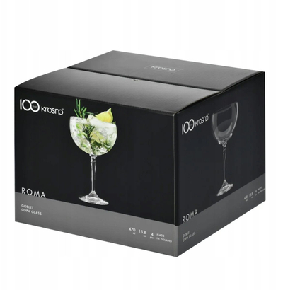 Set gotash koktejli Krosno Roma, 470 ml, 4 copa, transparente