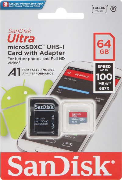 Kарта за меморија SanDisk Ultra microSD, 64GB, UHS-I, SDXC