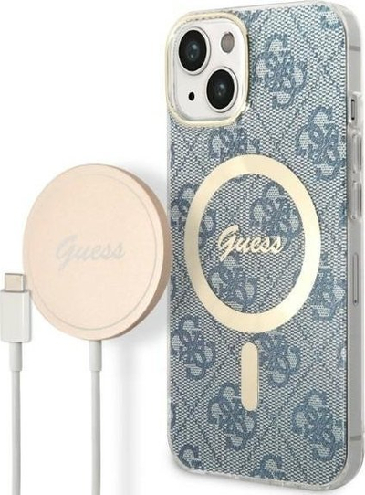 Set aksesorësh Guess GUBPP14MH4EACSB, për iPhone 14 Plus 6.7", MagSafe, blu