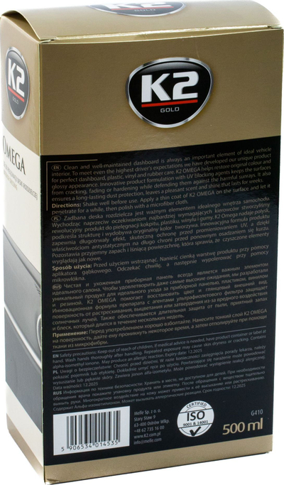 Set pastrues sintetik për vetura K2 G410 OMEGA, 500 ml, me sfungjer mikrofibër, për sipërfaqe të lëmuara