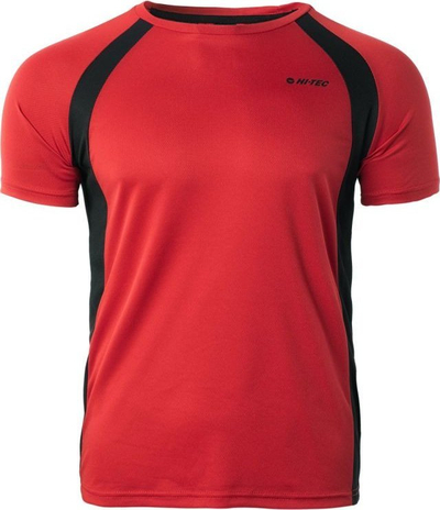 Bluzë sportive për burra Hi-Tec Maven, Dry Tech, madhësia S, e kuqe me të zezë
