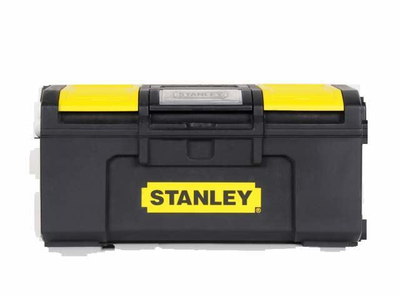 Кутија за алат Stanley S1 79 218, со внатрешна тацна, надворешни организери, црна со жолта