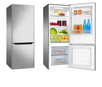 Frigorifer me ngrirës Amica FK244.4X, inox, No Frost, i argjendtë