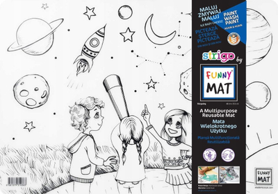 Fletë ngjyrosje FunnyMats Space Observatory, e ripërdorshme, 48 x 33.5 cm, shumëngjyrëshe