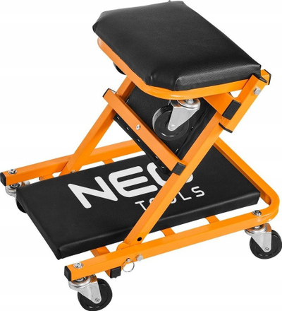 Shtrat pune dhe stol NEO Tools 11-601-1, 2 në 1, me rrota, i zi