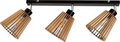 Llambadar muri/tavani Delos 3P, E27, 3x60W, i zi dhe dru natyral