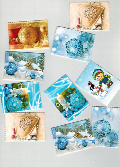 Etiketa dhuratash MFP Christmas, 10 copë, 50 x 65 mm, me ngjyra nga të gjitha llojet