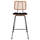 Stol bar Allegra HM5455, metal dhe wicker, 46.5x55x117.5 cm, bezhë