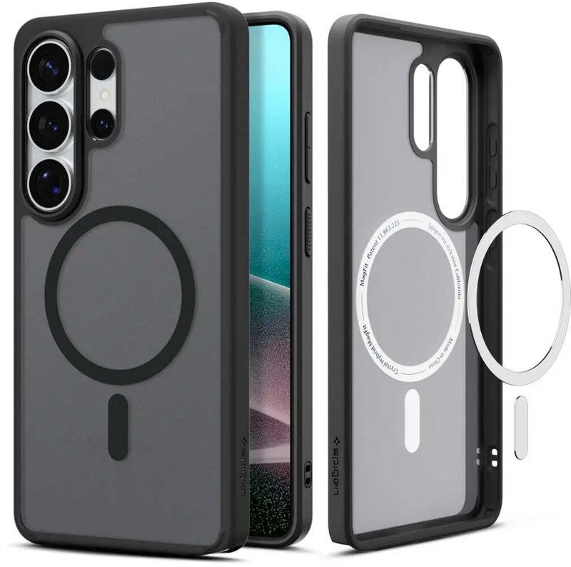 Kuti telefoni Spigen Ultra Hybrid MagFit për Galaxy S26 Ultra, MagSafe, transparente, e zezë Frost