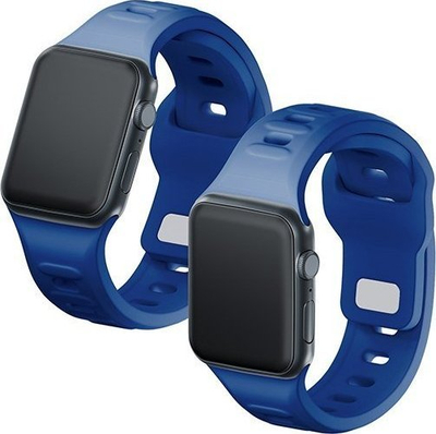 Rrip ore 3mk Silicone Watch Strap për Apple Watch 42 44 45 49 mm, silikon, blu