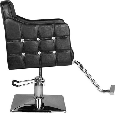 Karrige frizerie Activeshop AC129885, lëkurë artificiale, mekanizëm hidraulik, e zezë