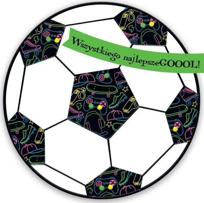 Kartolinë Henry Card Neon Embossed Ball, 15 x 15 cm, me zarf me shumë ngjyra