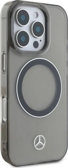 Mbrojtëse telefoni Mercedes për iPhone 16 Pro 6.3", MagSafe, transparente, argjendtë
