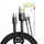 Kabllo USB Baseus Cafule CAMKLF-BG1, micro USB, pëlhurë e gërshetuar, zi gri