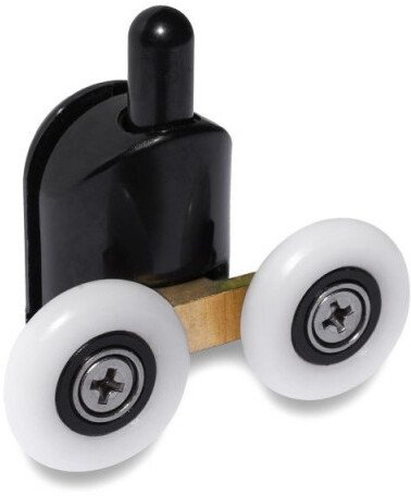Rrotulla të poshtme dyshe për kabinë dushi Sourcing, 23mm, set 2 copë, të zeza