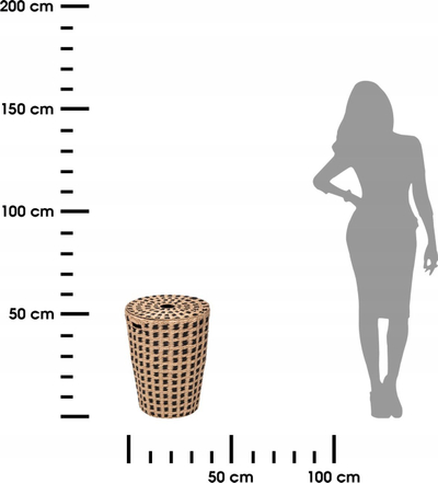 Shportë rrobash 5five Paper Laundry Basket 40L, me kapak, bezh e zezë