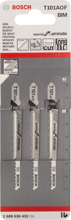 Teh sharre Bosch T 101 AOF PC3, BIM, 83mm, set 3 copë