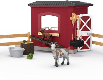 Set loje Schleich Farm World – Stallë me dhi, 31 pjesë, shumëngjyrësh