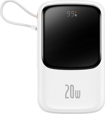 Powerbank Baseus Qpow, 10000mAh, Lightning 20W, e bardhë