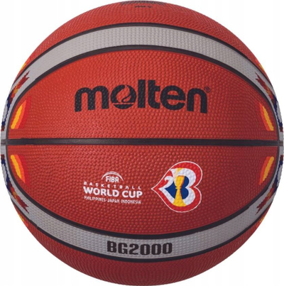 Top basketbolli Molten BG2000, madhësia 7, FIBA Approved, portokalli shumëngjyrësh