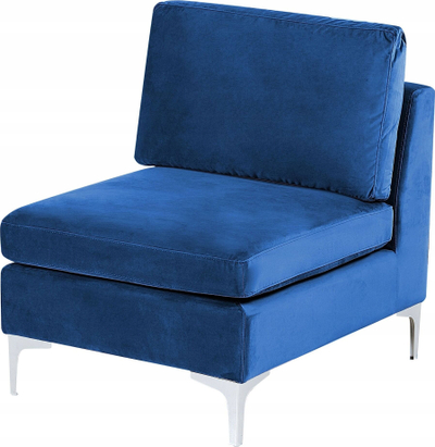 Karrige njëshe Beliani Evja, kadife, këmbë metal, blu