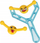 Lodër lastik MEGA CREATIVE Face Slingshot, me emoji, set 2 copë, blu