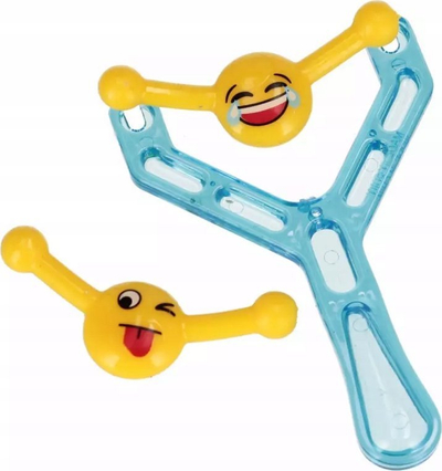 Lodër lastik MEGA CREATIVE Face Slingshot, me emoji, set 2 copë, blu