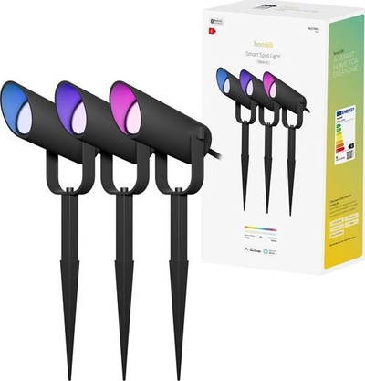 Set ndriçimi i jashtëm smart Hombli Outdoor Smart Spot Light Starter Kit, LED, i zi