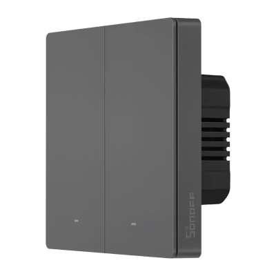 Ndërprerës inteligjent muri Sonoff M5 SwitchMan, 2 kanale, WiFi, gri i errët