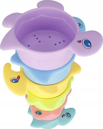 Lodër kupa grumbulluese MEGA CREATIVE Stacking Cups Animals, 15cm, shumëngjyrëshe