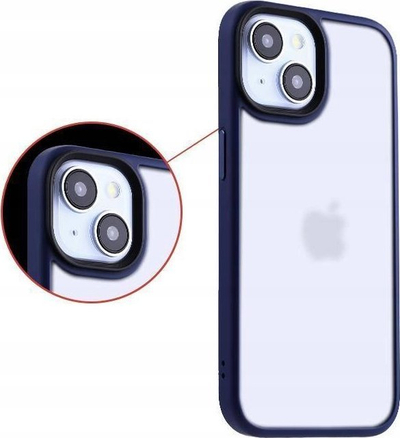 Mbrojtëse telefoni MX Ribbed Cam për iPhone 13 Pro Max, transparente, me kornizë mbrojtëse, blu e errët