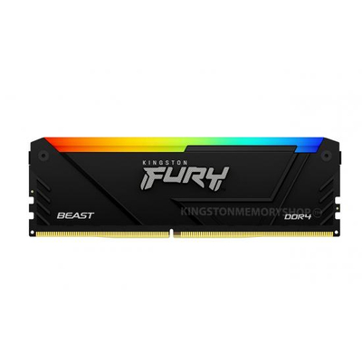 Memorie RAM Kingston Fury Beast RGB, DDR4 64GB, 3600MHz CL18, e zezë
