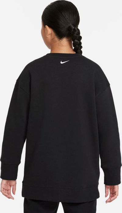Bluzë sportive Nike BF Crew Junior, për goca, e zezë