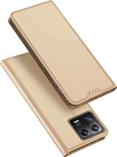 Futrollë telefoni Dux Ducis Skin Pro për Xiaomi 13, lëkurë ekologjike, me stand, ngjyrë ari
