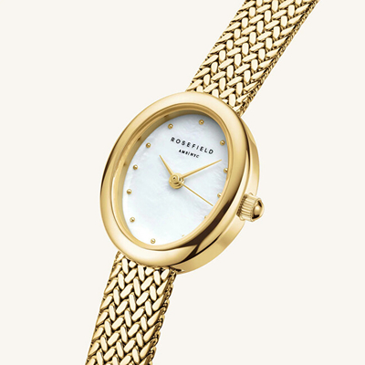 Orë për femra Rosefield Mini Oval MWGMG-M02, e artë