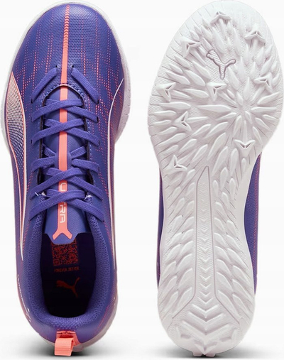 Këpucë futbolli Puma ULTRA 5 Play Jr TT 107910-01, për bar sintetik, për kalamaj, lejla