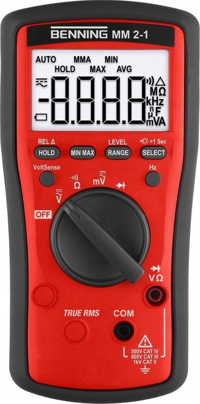 Дигитален мултиметар Benning MM 2-1, True-RMS, 600 V, портокалов