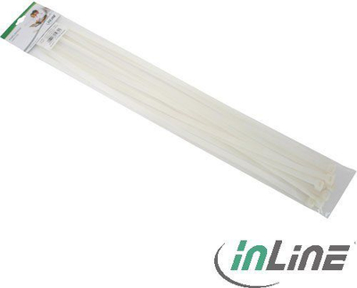 Стеги за кабли InLine Cable Tie 59963D, сет 10 парчиња, бели