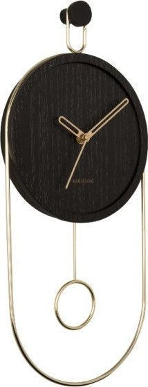 Orë muri Karlsson Swing Pendulum, veneer druri, me pendul, ngjyrë druri