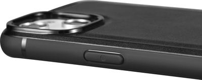 Kалeф Icarer од природна кожа за iPhone 14, MagSafe, природна кожа, црн