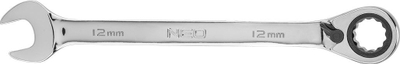 Çelës unazor me ráçet Neo, 12 mm, çelik chrome vanadium, argjendtë