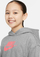 Bluza me kapuç Nike Sportswear Club Jr DC7210, për goca, gri e hapur